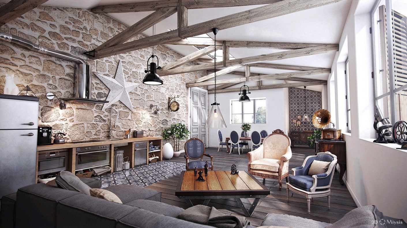 wooden living room design