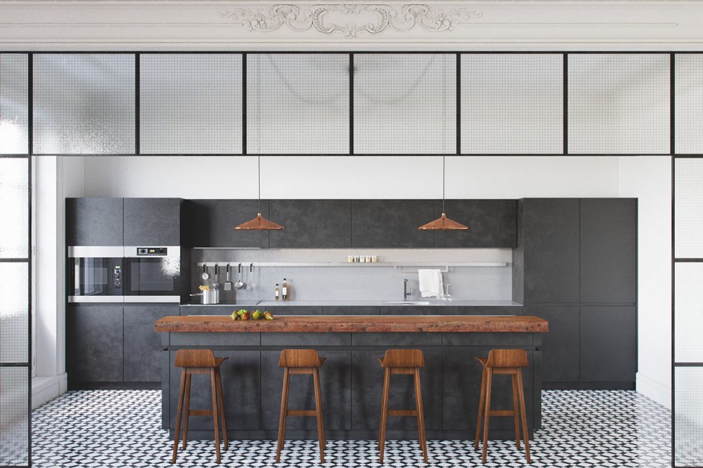 Decorating Minimalist Black And White Kitchen Design Idea - RooHome