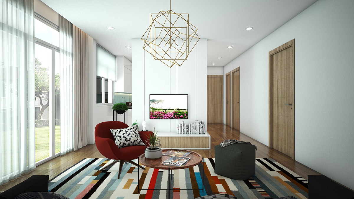 colorful living room apartment designcolorful living room apartment design