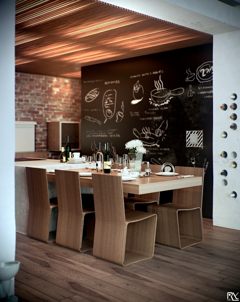 modern wooden dining room design