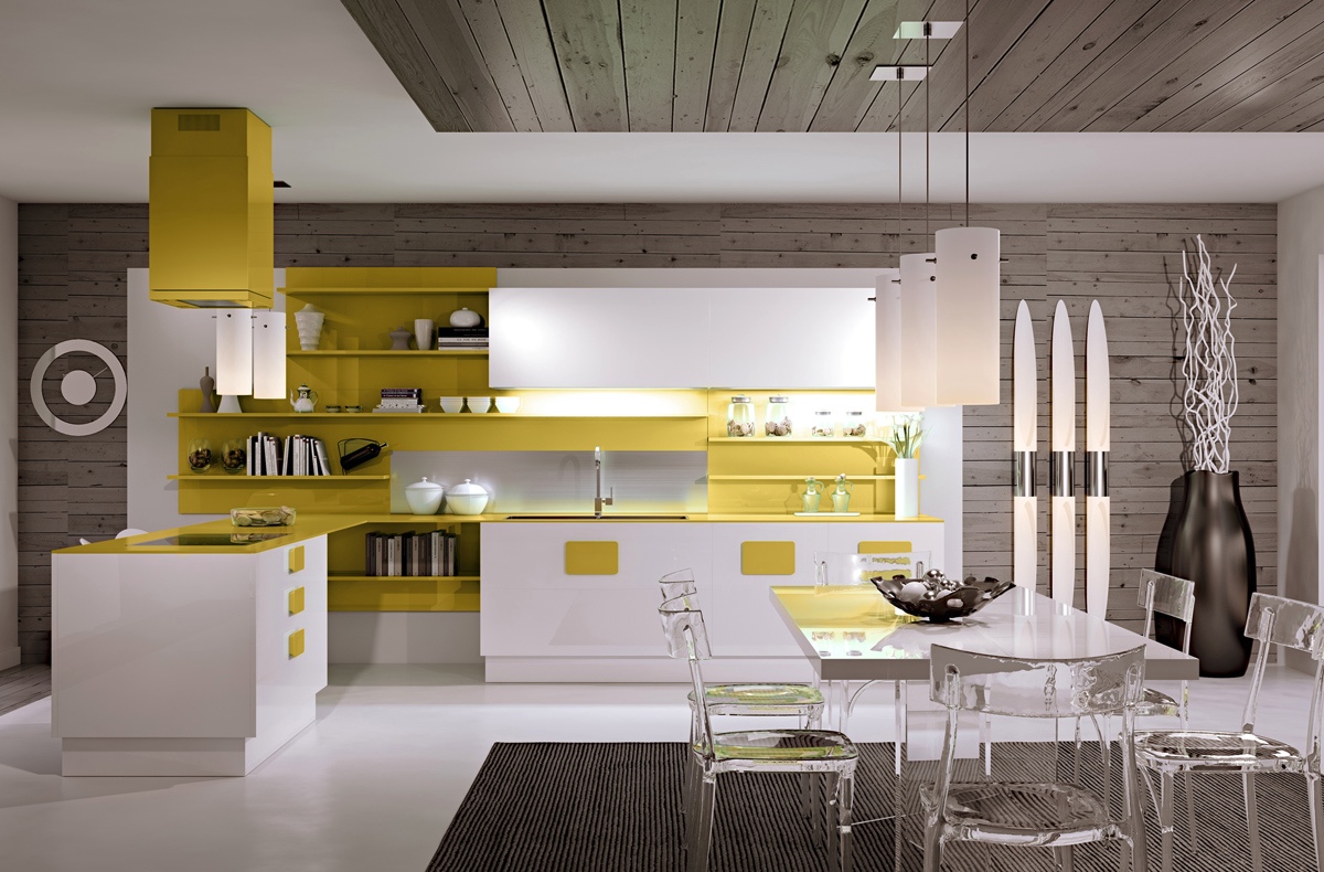 gorgeous yellow kitchen design