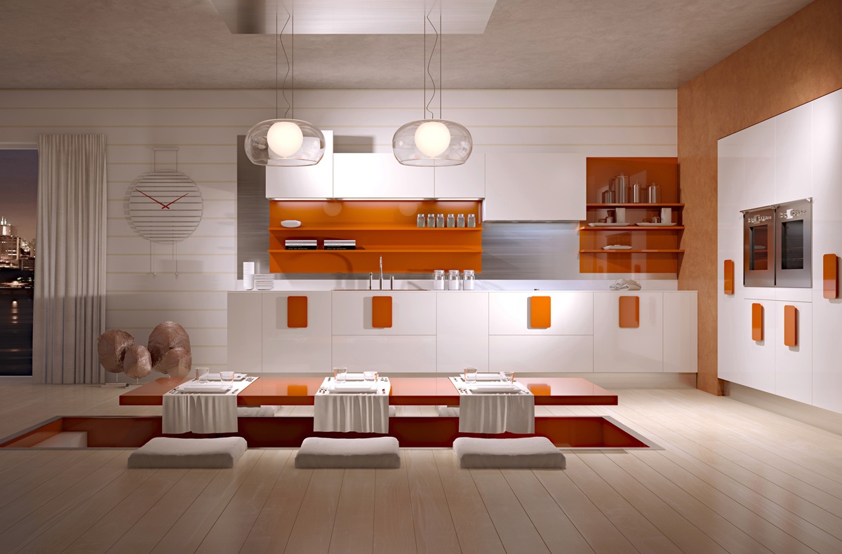 bright color kitchen design