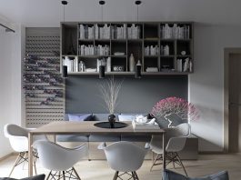 modern white dining room