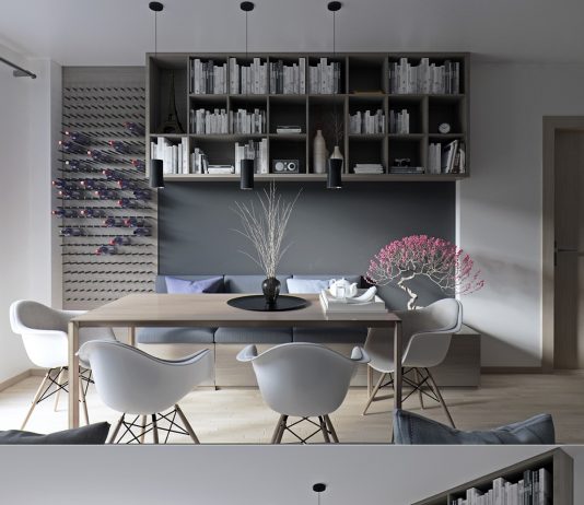 modern white dining room
