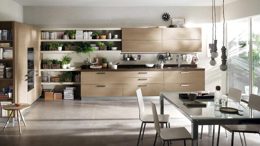 beige color contemporary kitchen decorating