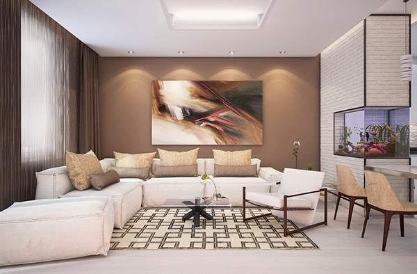 brown accents for living room