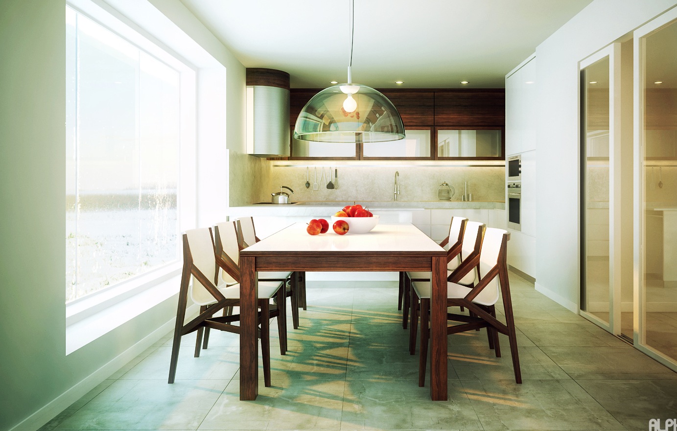 combining white dining room