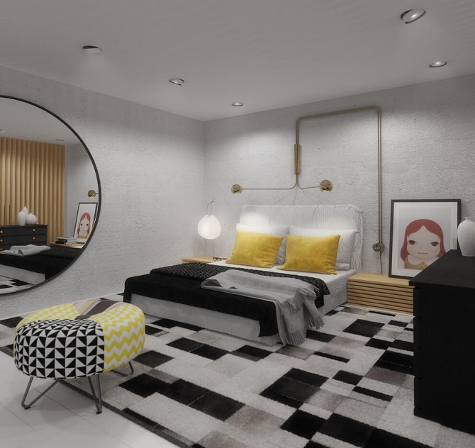 Small bedroom design with modern interior