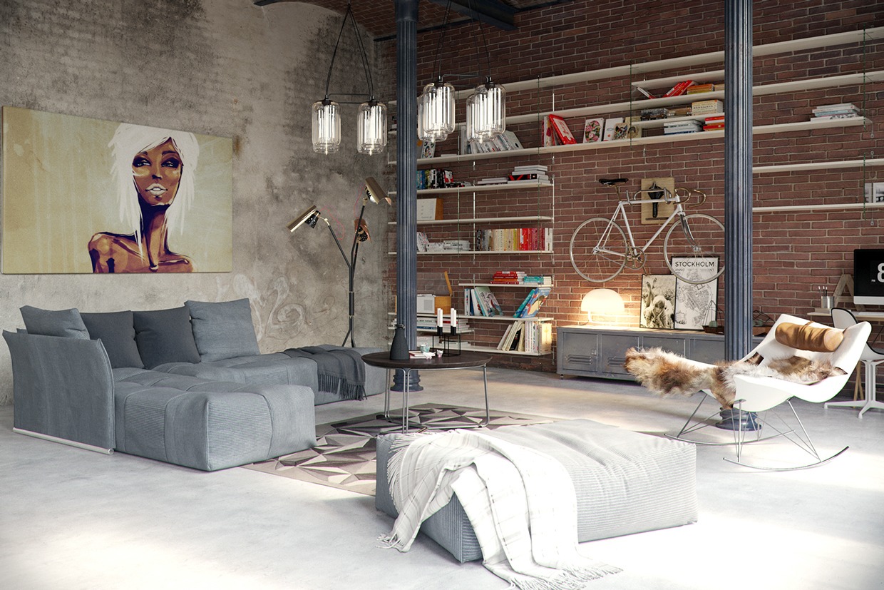 private room design with industrial theme