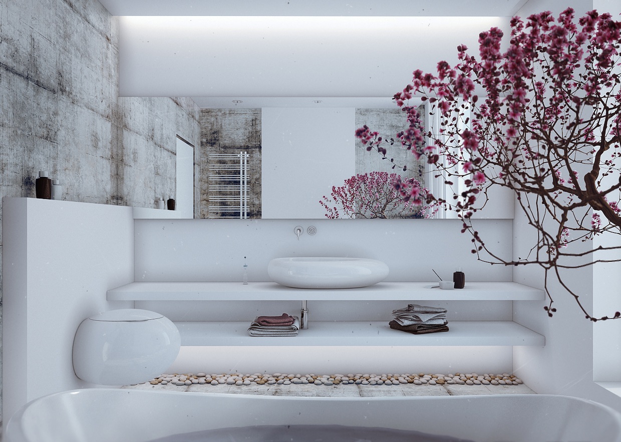 decorating white bathroom