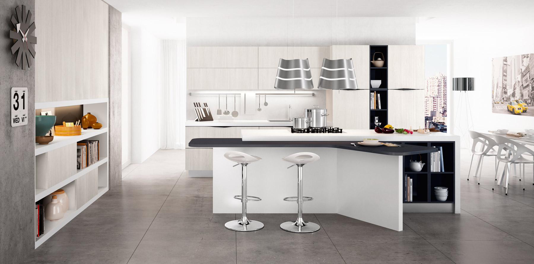 white modern kitchen design