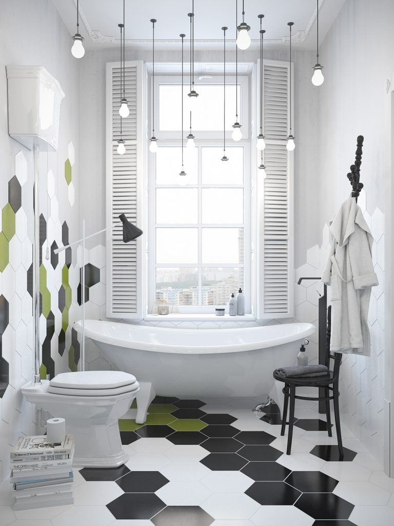 scandinavian white bathroom design