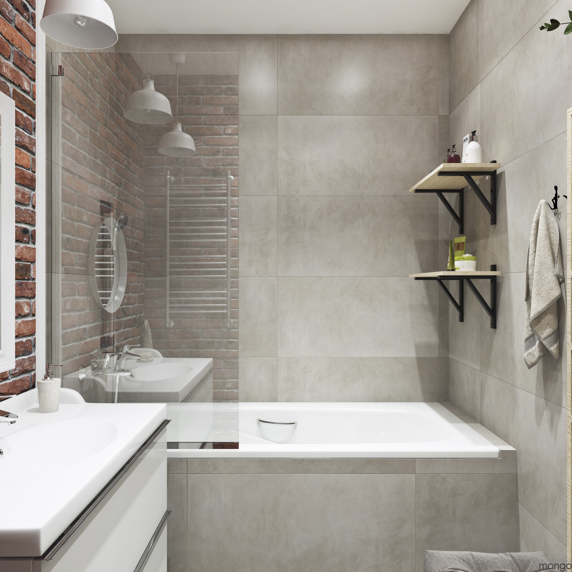 white gray bathroom design