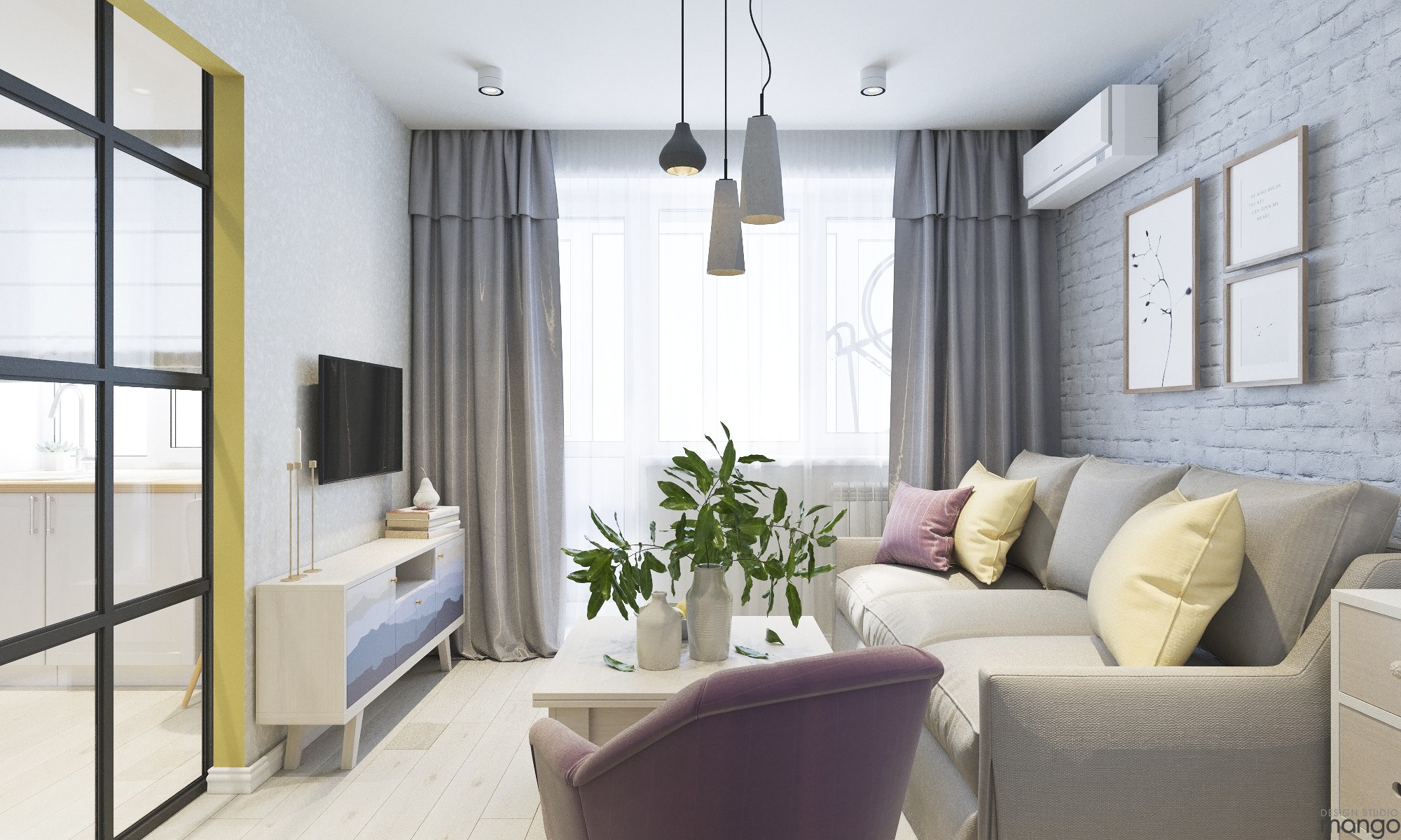 white modern and gorgeous living room