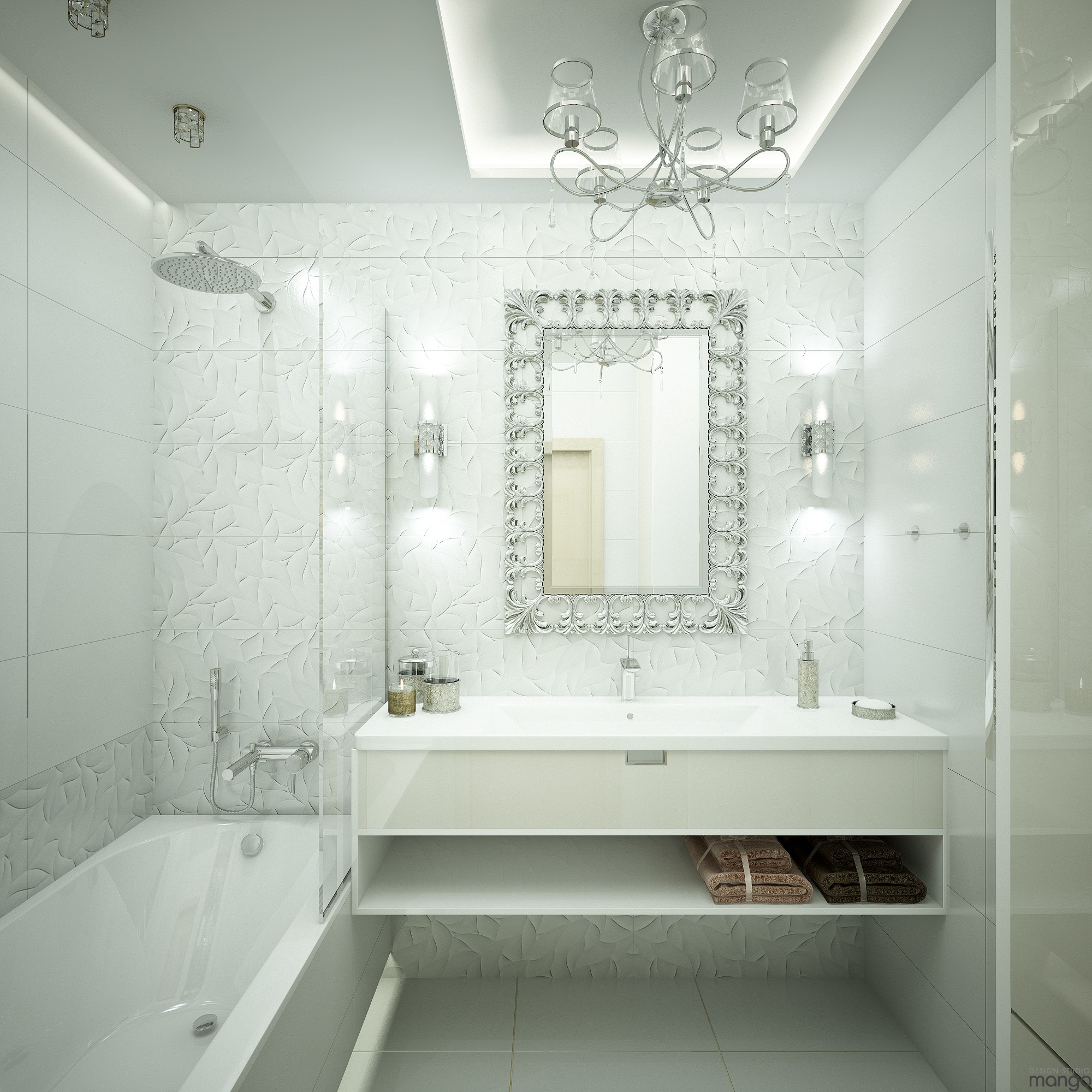 white contemporary bathroom decor