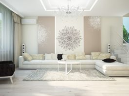 white luxury small living room