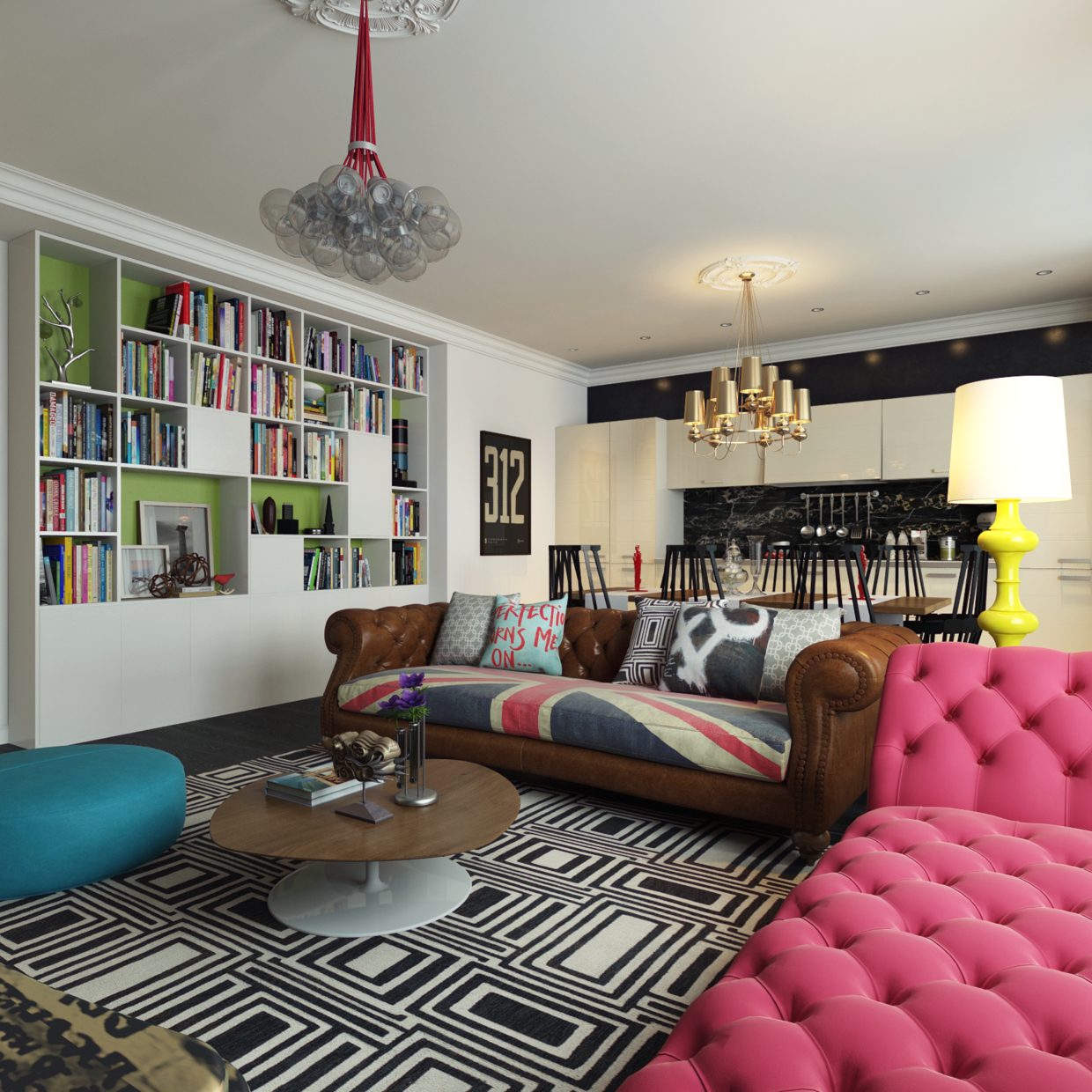 Modern Apartment Design  With Pop Artwork  Style Decor  Looks 