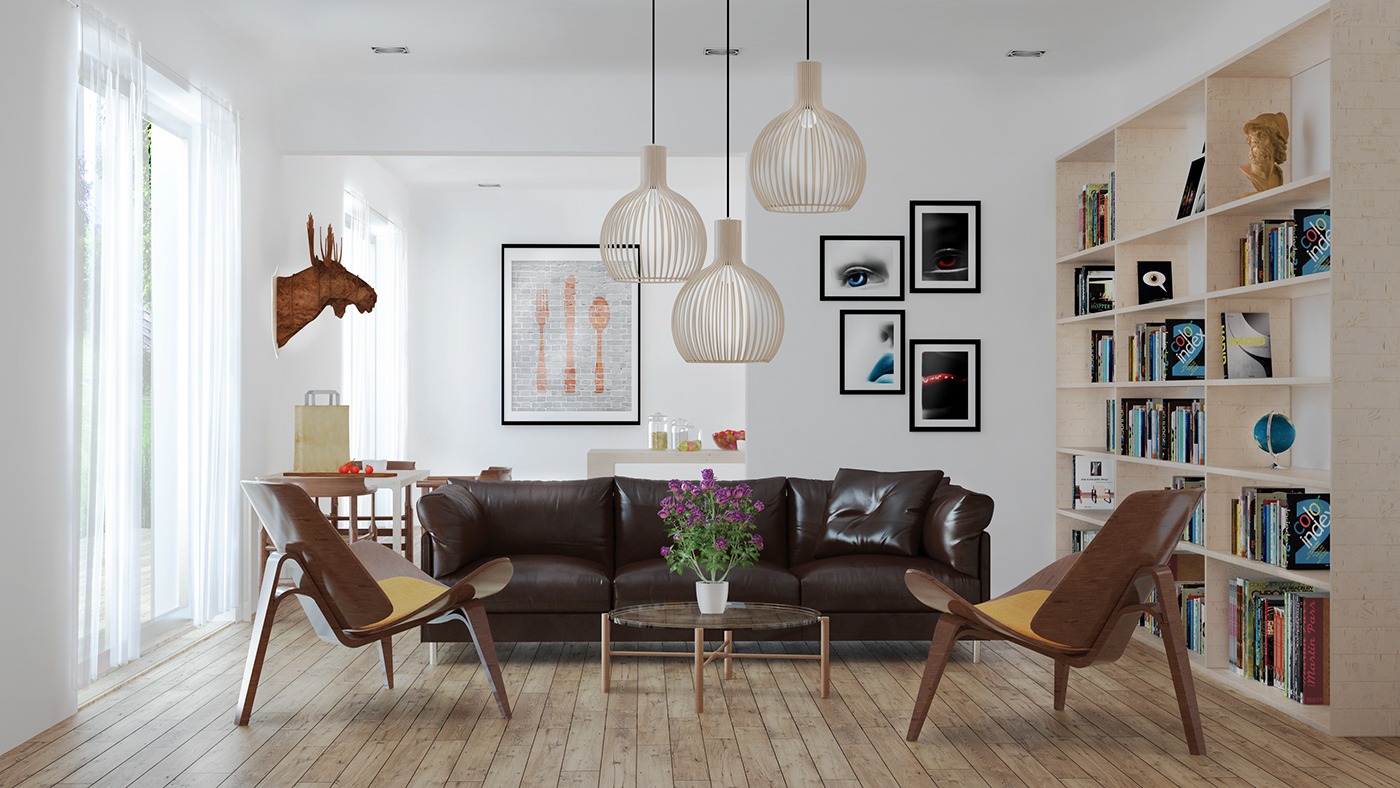 beige scandinavian living room