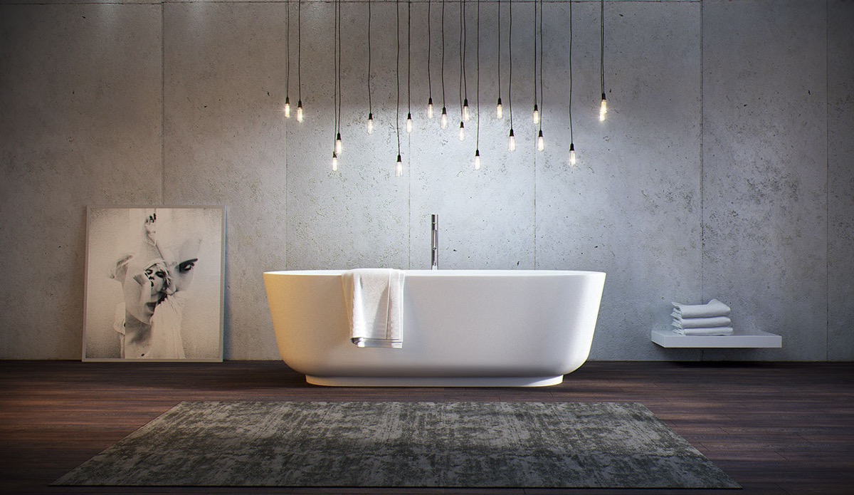 modern bathroom with perfect bathtub
