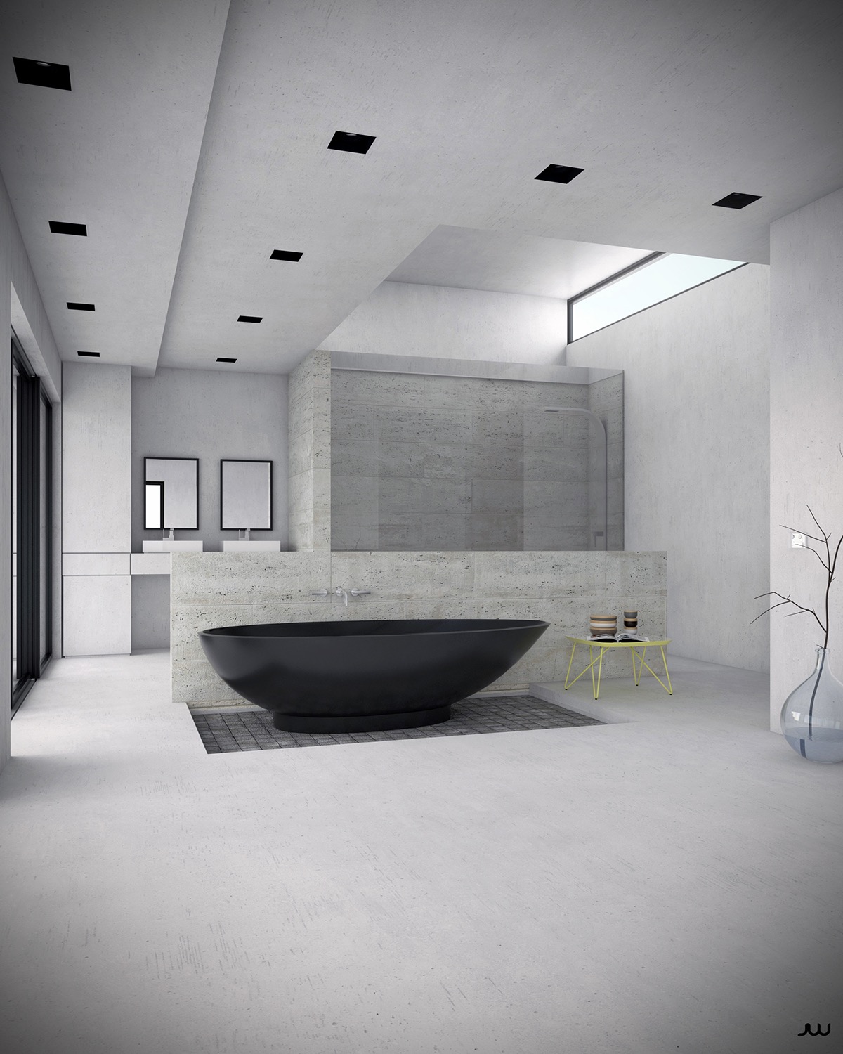 white modern bathroom design