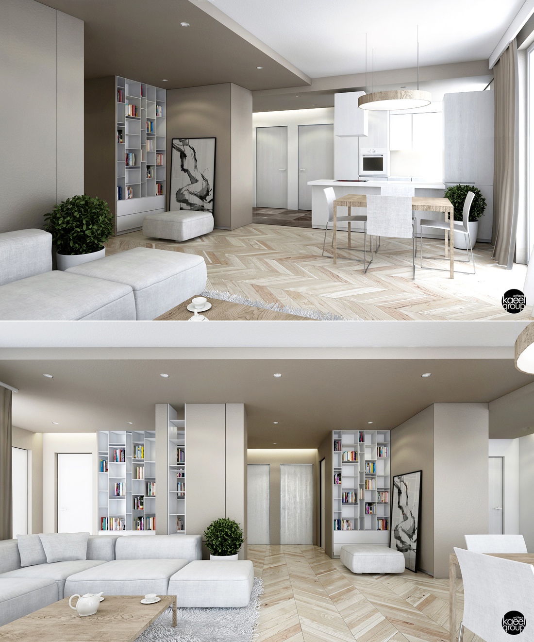 white modern apartment decor