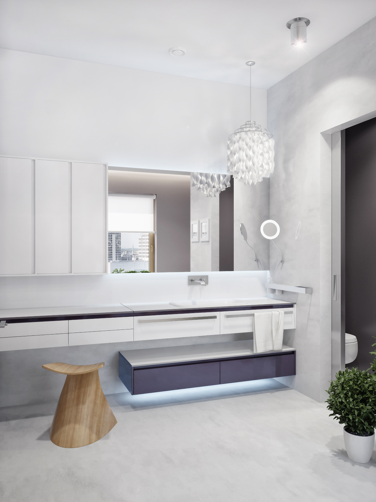 modern white bathroom design 