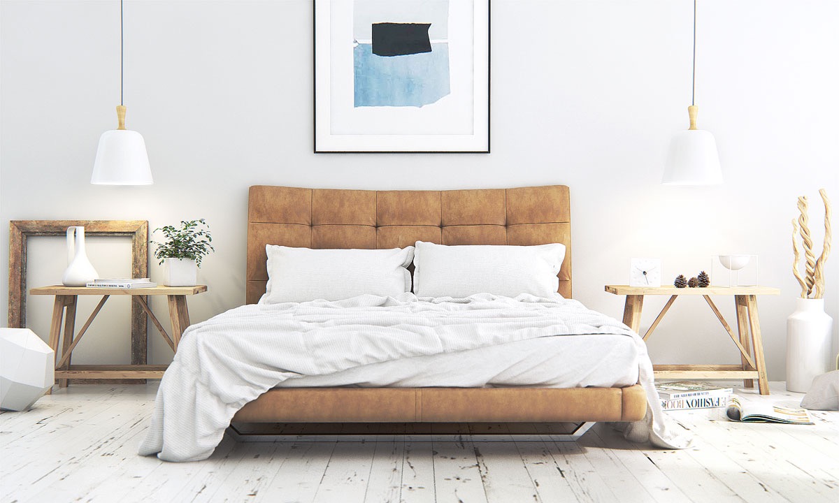 scandinavian bedroom with creative design