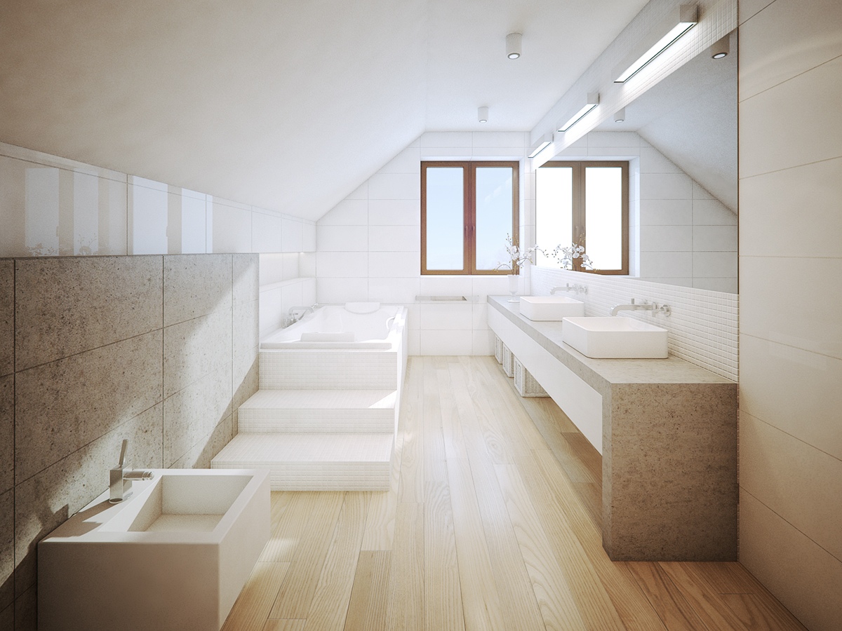 white minimalist bathroom design