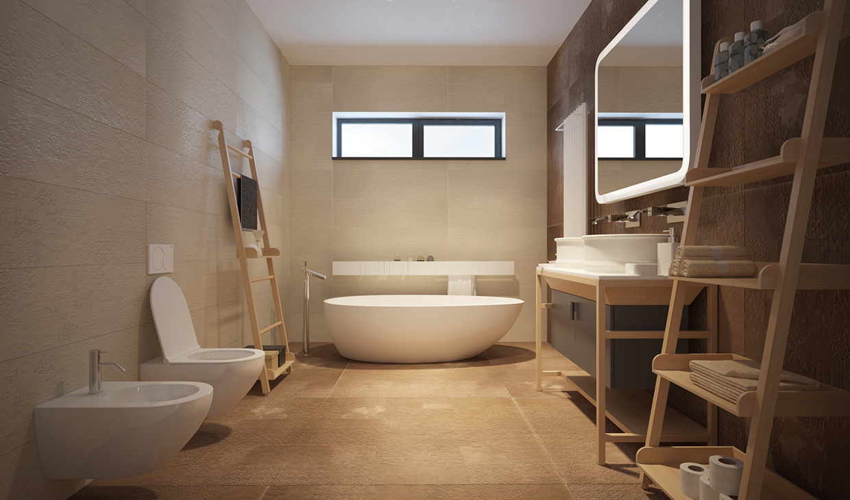 beige backsplash bathroom design