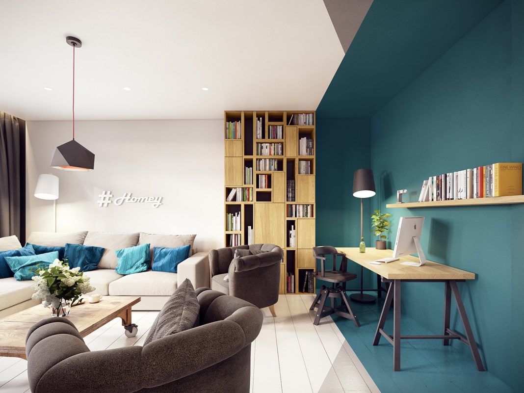 Picture of A Stunning Apartment Design Ideas With Colorful Geometric Design and ...