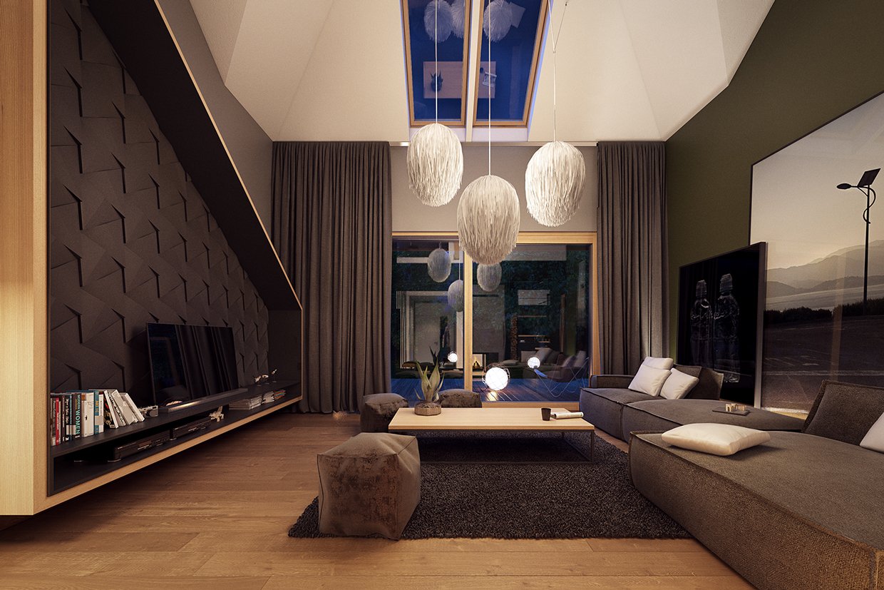 sophisticated dark living room design