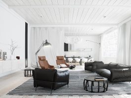 contemporary white living room