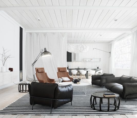 contemporary white living room