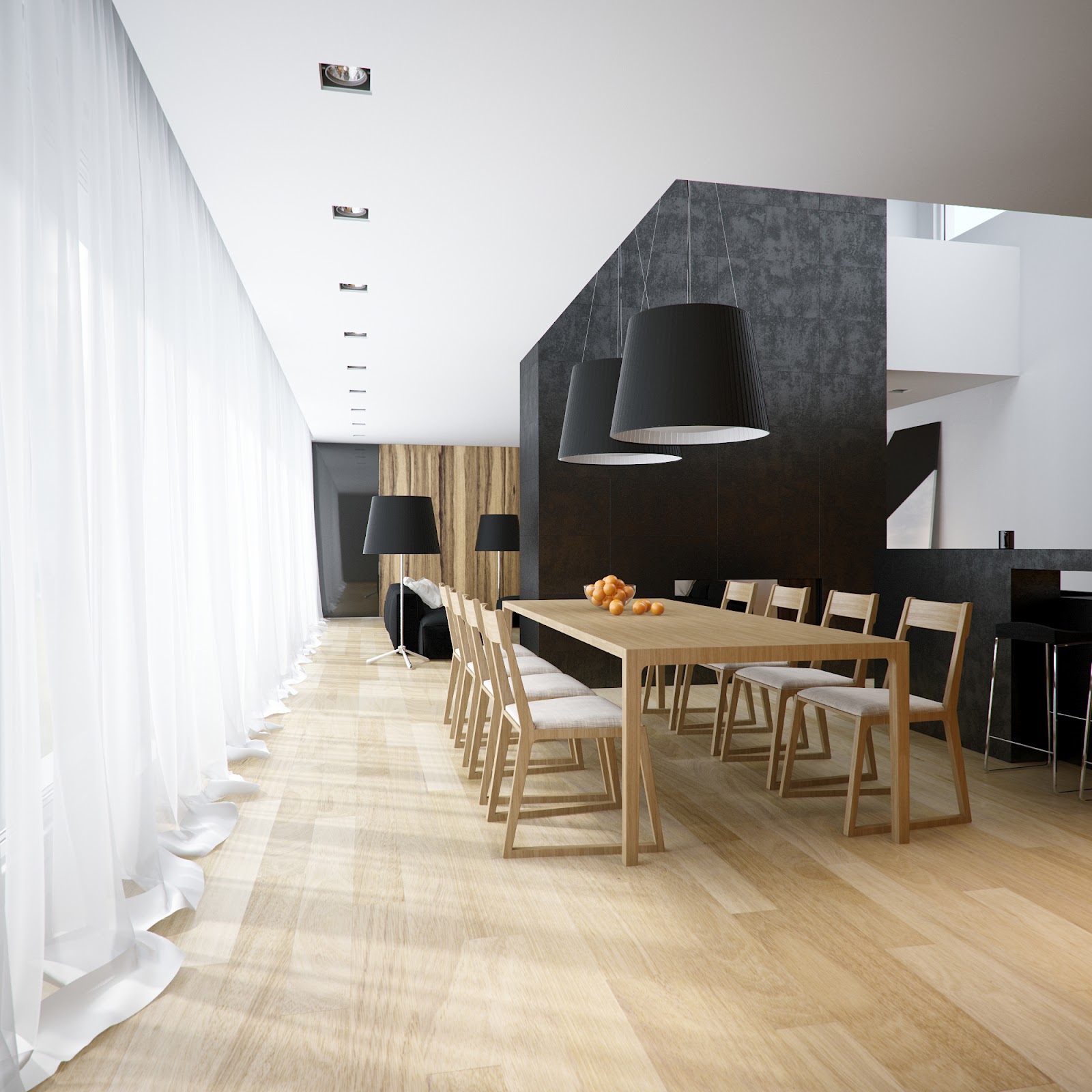 modern wooden dining room