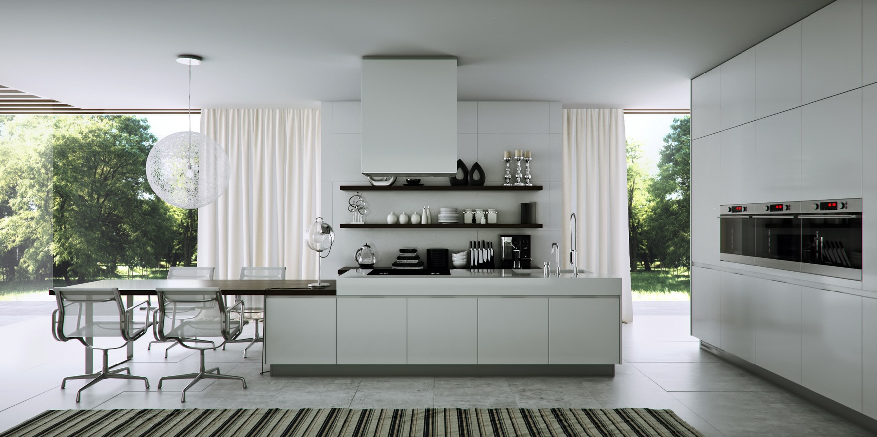 white modern kitchen design