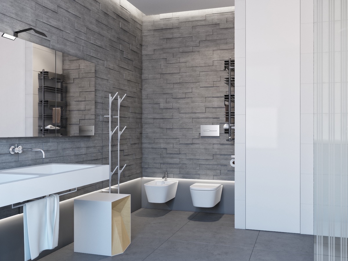 Gray Stone Bathroom Inspiration Azovskiy Pahomova 