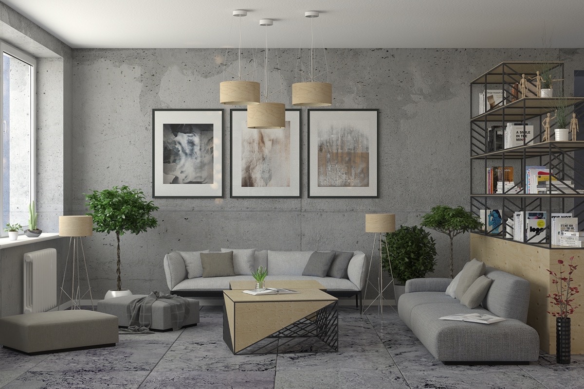 gray living room design