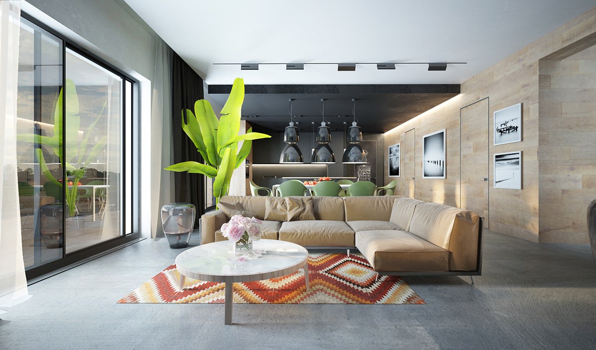 beige living room design