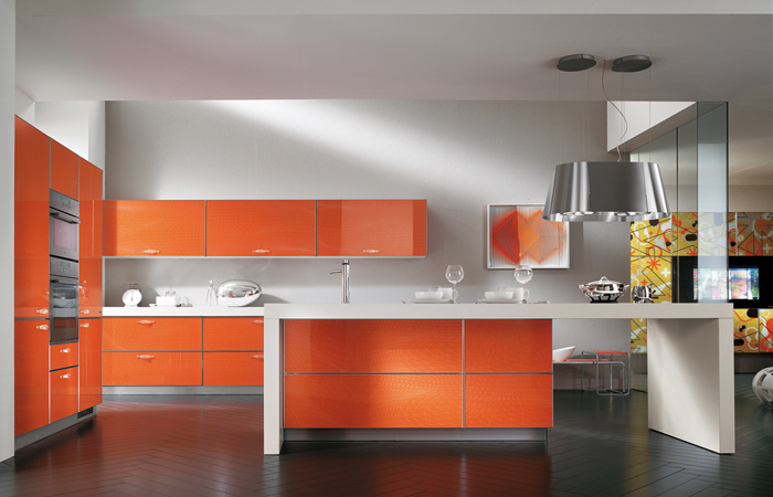 orange kitchen wood tile