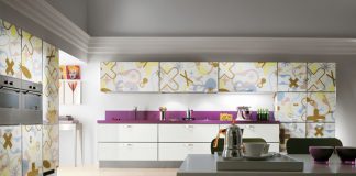 scavolini pastel graphic print cabinets