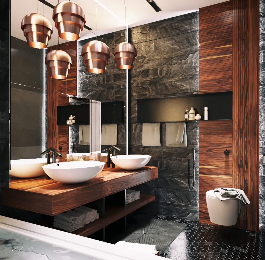 modern ultra masculine bathroom