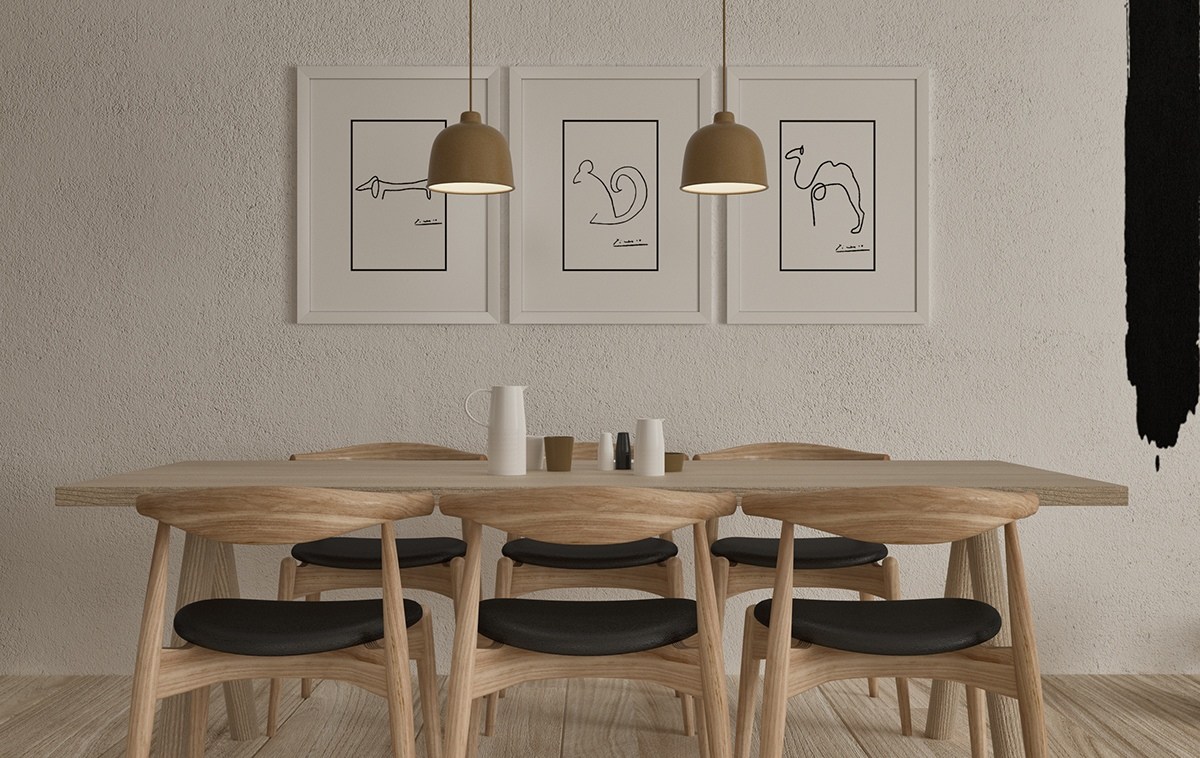 modern wooden dining room
