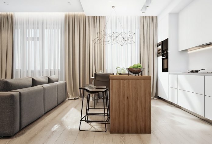 Suitable To Apply a Simple Apartment Design With Wooden Accent Decor ...