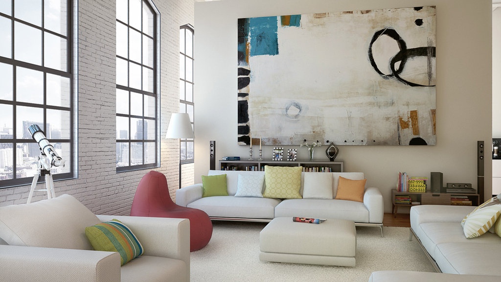 colorful accent living room