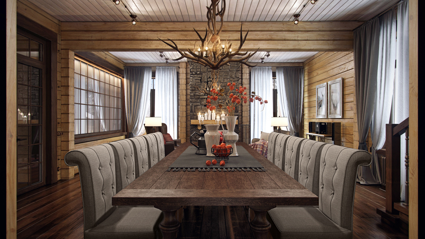 contemporary wooden dining room
