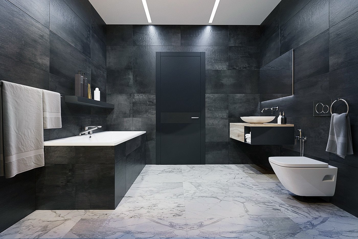 modern gray bathroom