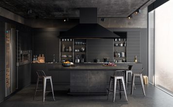 contemporary dark kitchen design