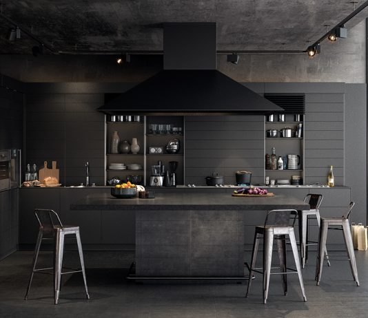 contemporary dark kitchen design
