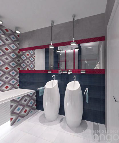 trendy bathroom backsplash design