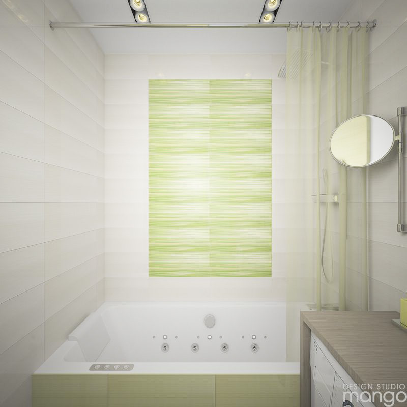 white and green bathroom